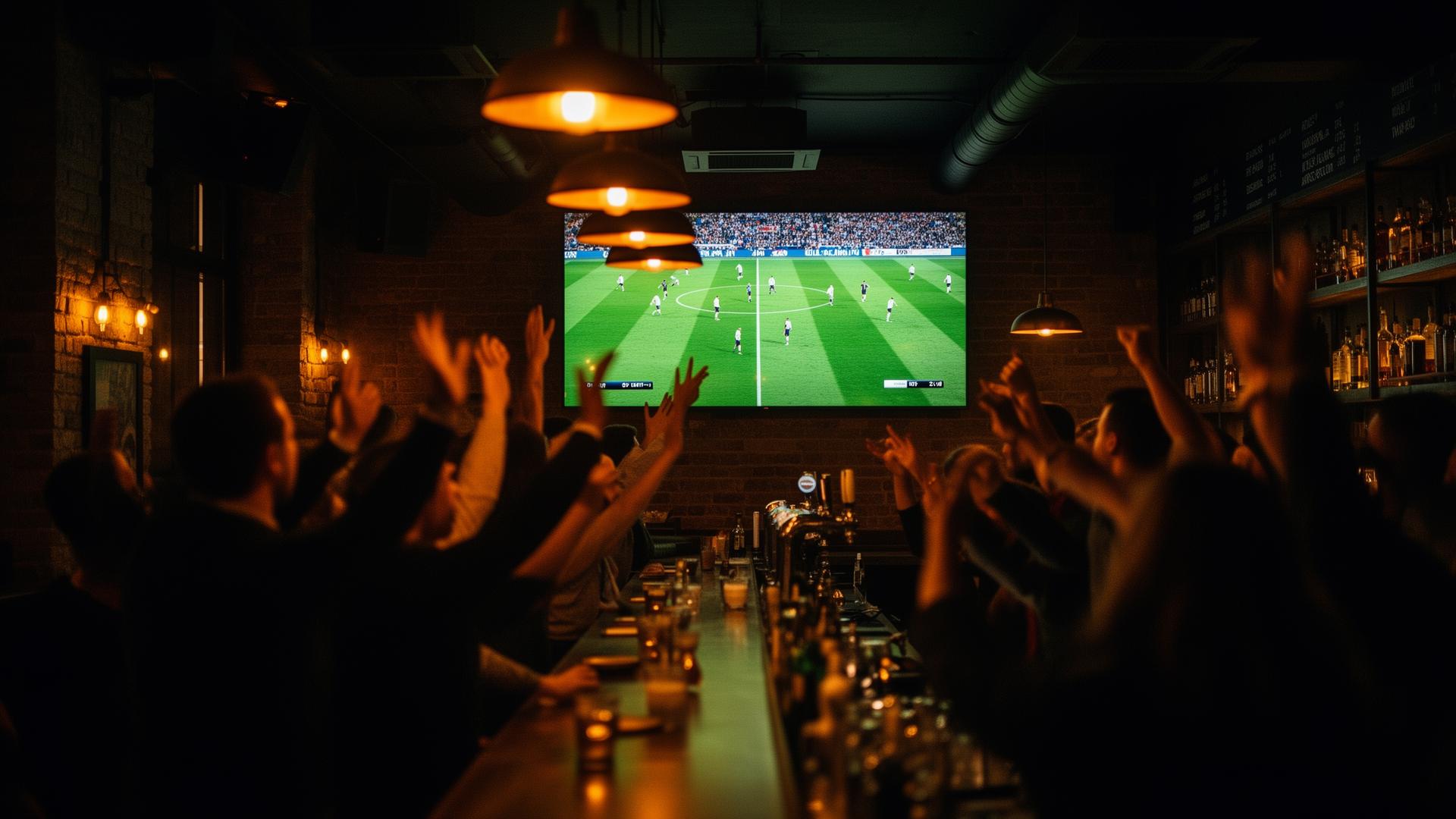 Fußball live auf dem Großbildschirm im Pub&Go