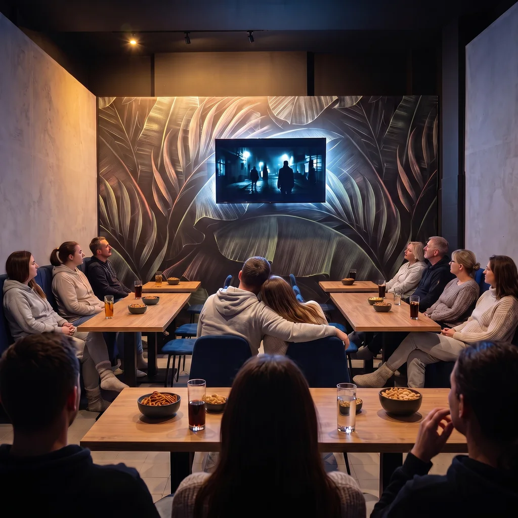 Abgetrennter TV-Raum im Pub&Go im Helmholtzkiez