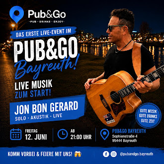 Konzertplakat: Jon Bon Gerard live im Pub&Go Bayreuth am 12. Juni