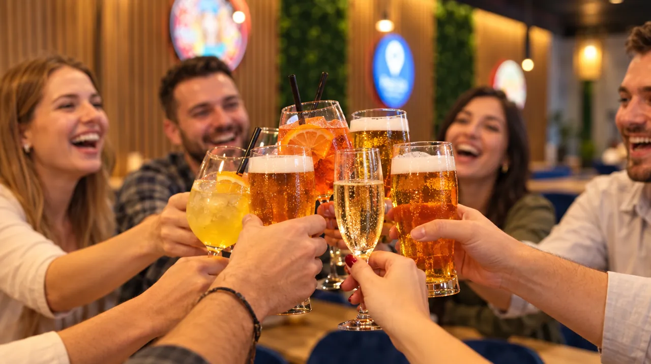 Anstoßen mit Bier, Spritz und Sekt im Pub&Go Bayreuth